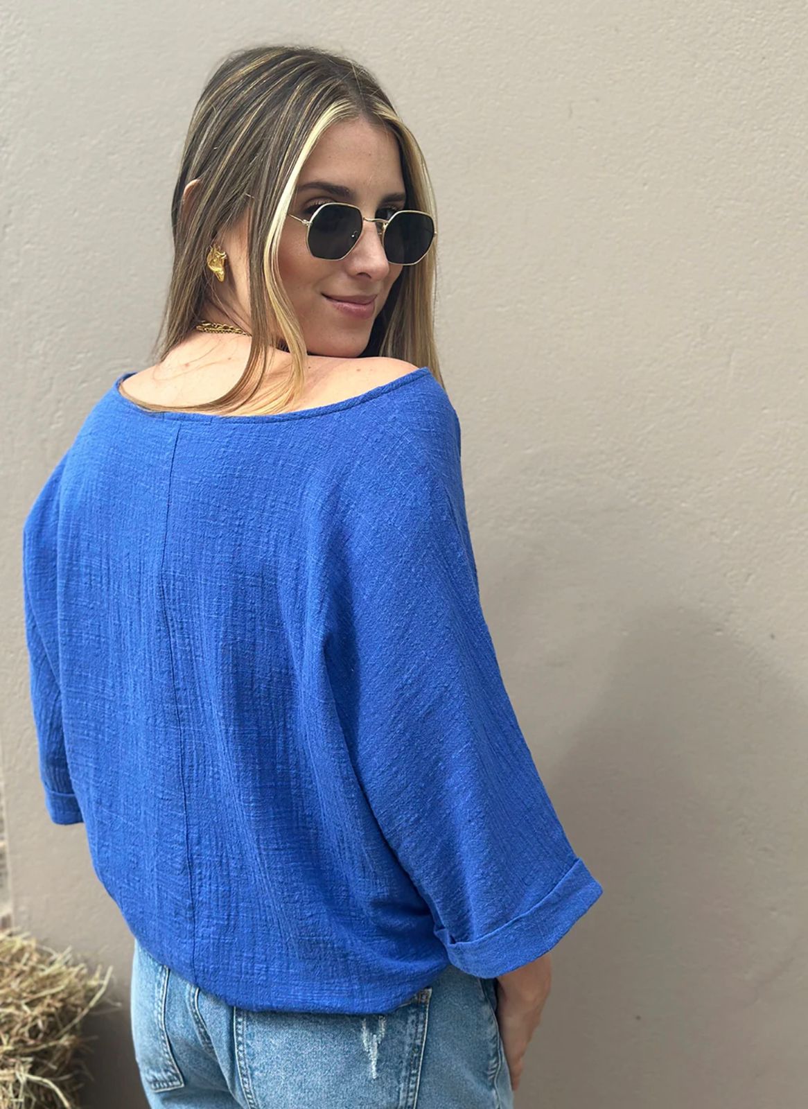 Blusa Ana Maria Azul
