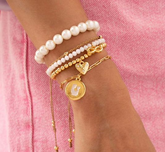 Set Pulsera Dijes Con Significado + Aretes